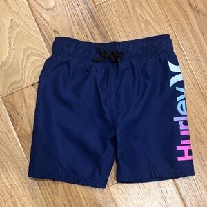 Hurley Kids Blue and Pink Logo Shorts